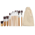 11 Bambusgriff Make -up -Pinsel -Set Lidschattenbürsten Schönheitswerkzeuge